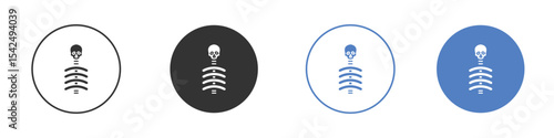 Skeleton icon collection for app in black and blue colors