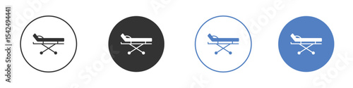Stretcher icon collection for app in black and blue colors