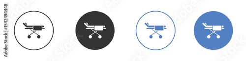 Stretcher icon collection for app in black and blue colors