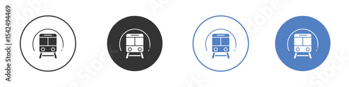 Subway icon collection for app in black and blue colors