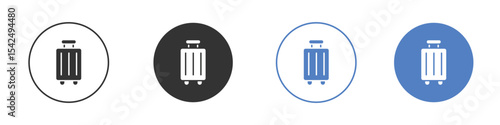 Suitcase icon collection for app in black and blue colors