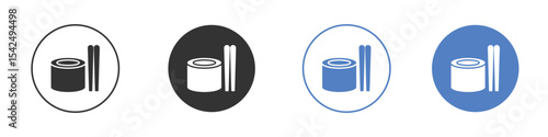 Sushi icon collection for app in black and blue colors