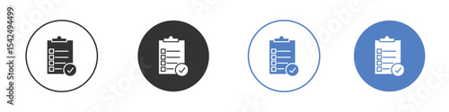 Survey icon collection for app in black and blue colors