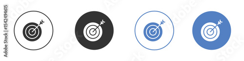 Target icon collection for app in black and blue colors