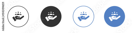 Teamwork icon collection for app in black and blue colors