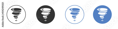 Tornado icon collection for app in black and blue colors