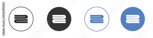 Towel icon collection for app in black and blue colors