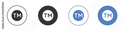 Trademark icon collection for app in black and blue colors