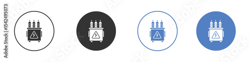 Transformer icon collection for app in black and blue colors