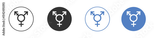 Transgender icon collection for app in black and blue colors