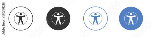 Universal access icon collection for app in black and blue colors