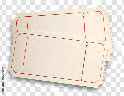 Photography Raffle tickets with transparent background. Stub tickets.