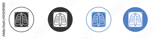 X ray icon collection for app in black and blue colors