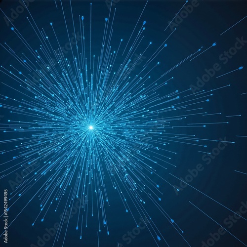 Abstract Glowing Light Beams Expanding From The Center