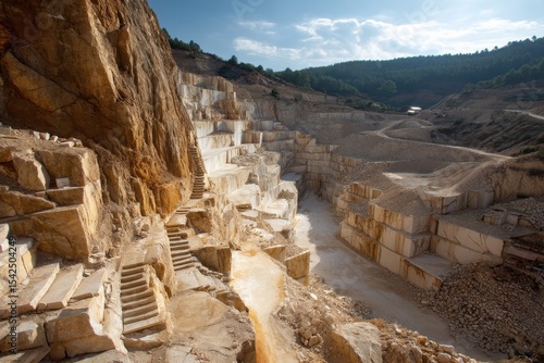 Ancient limestone and kaolin mine for china clay and porcelain