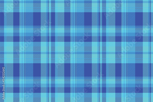 Vibrant blue and turquoise plaid pattern.  Perfect for backgrounds, textiles, or website designs. This geometric textile offers a bold, modern aesthetic and evokes feelings of energy and freshness.