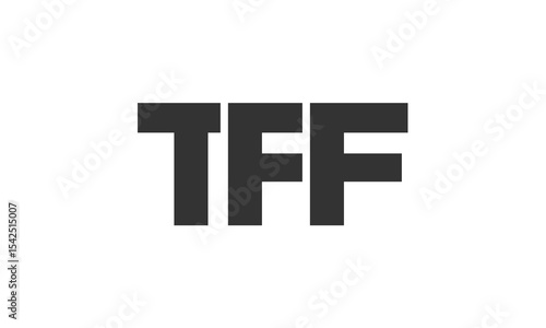 TFF logo design template with strong and modern bold text. Initial based vector logotype featuring simple and minimal typography. Trendy company identity.