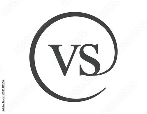 VS logo from two letter with circle shape email sign style. V and S round logotype of business company