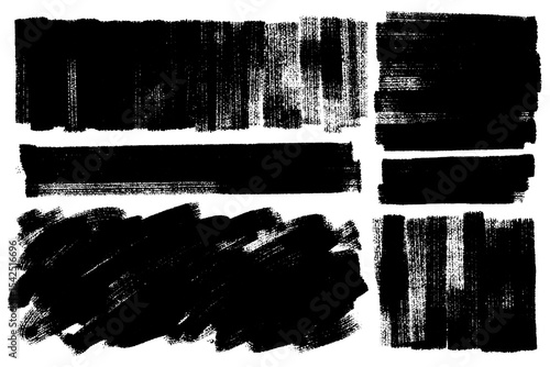 Brush strokes vector. Set of text boxes. Paintbrush collection. Grunge design elements. Dirty texture banners. Painted rectangular shapes as brush backgrounds.