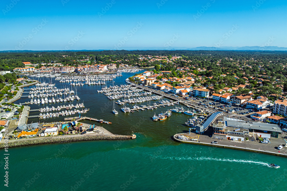 Naklejka premium Capbreton from a drone, Landes, Nouvelle-Aquitaine, France, Europe