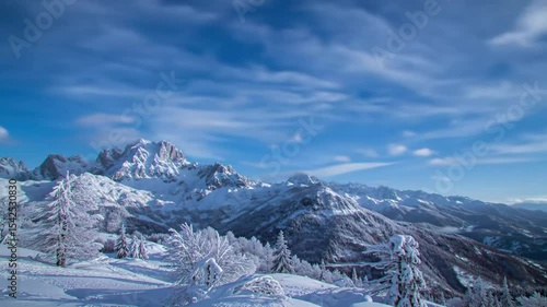 Wallpaper Mural Majestic Winter Landscape Captures the Beauty of Snow-Covered Mountains and Serene Skies in June Generative AI Torontodigital.ca