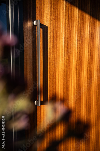 wooden front door of a house