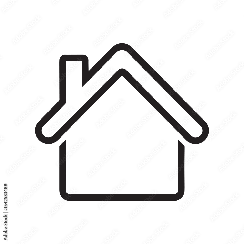 Minimal Home Icon Vector – Simple House Outline Design Minimal Home Icon Vector – Simple House Outline Design