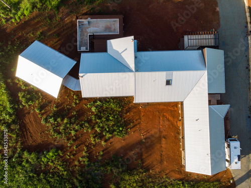 drone view of australian house