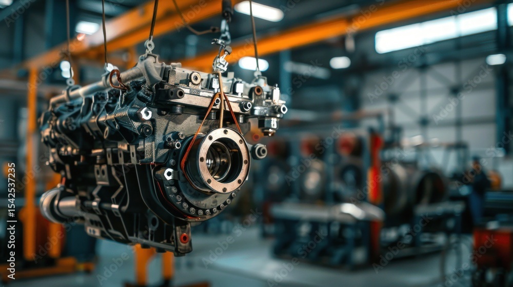 Fototapeta premium Industrial engine in factory