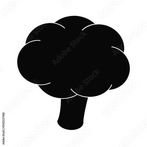High resolution silhouette of a puffball mushroom ideal for nature designs and illustrations