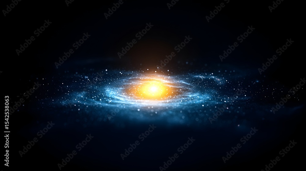 Fototapeta premium Spiral galaxy core, cosmic dust, space, background, vibrant, digital art, science, universe