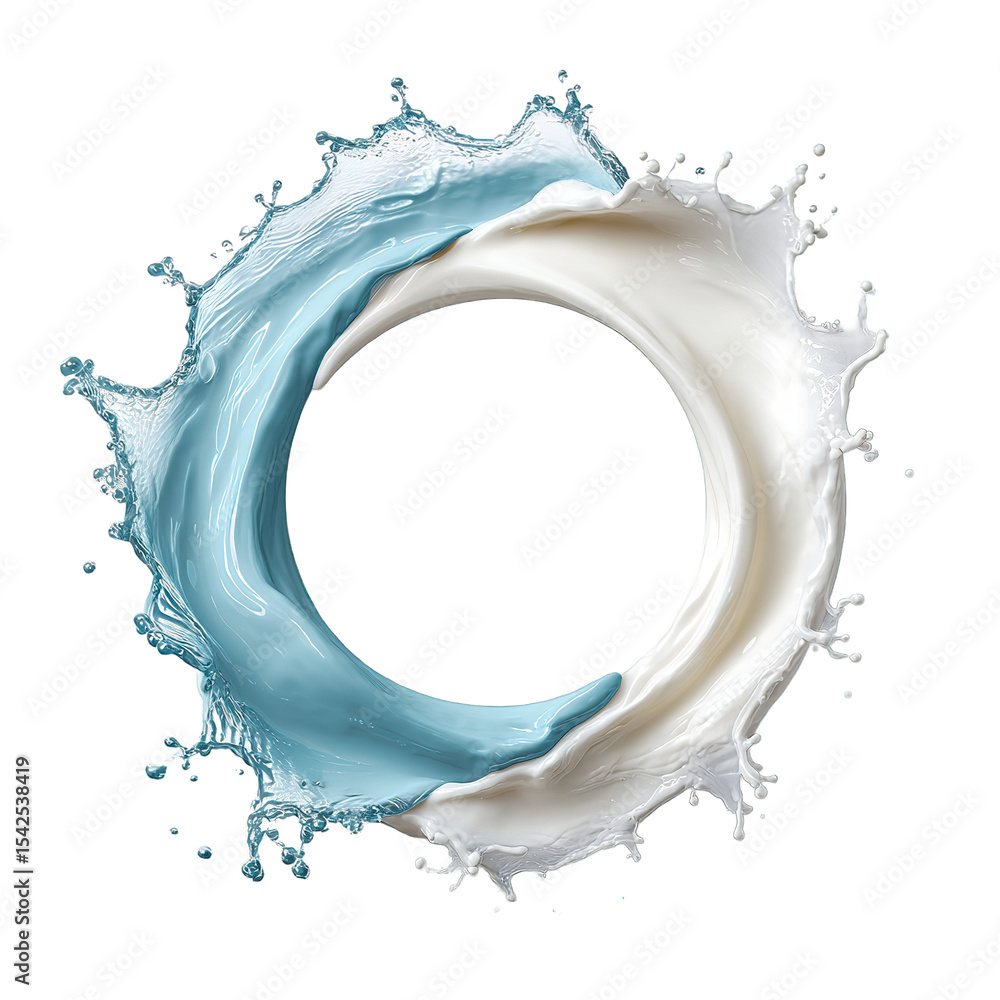 Obraz premium Circular Fluid Frame on Transparent Background