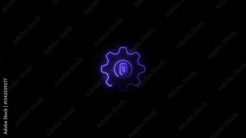 glowing neon bitcoin icon animation black background. 4K Video motion graphic animation. glowing neon bitcoin icon animation black background. 4K Video motion graphic animation.