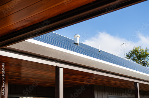 the  steel roof of the house