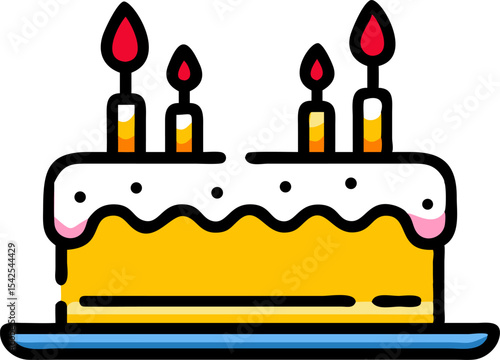 Two Tiered Birthday Cake Yellow Orange Candles two tiered cake