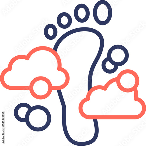 Carbon Footprint line color icon