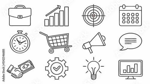 Business Icons Marketing, Strategy, and Growth