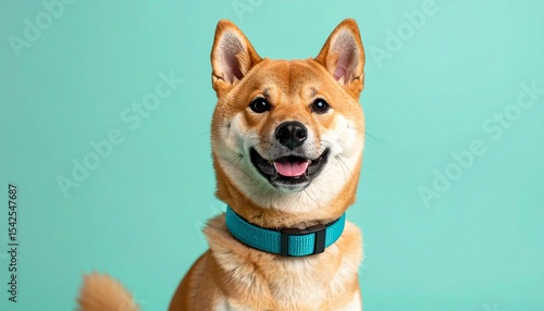 Expressive Shiba Inu with Blue Collar