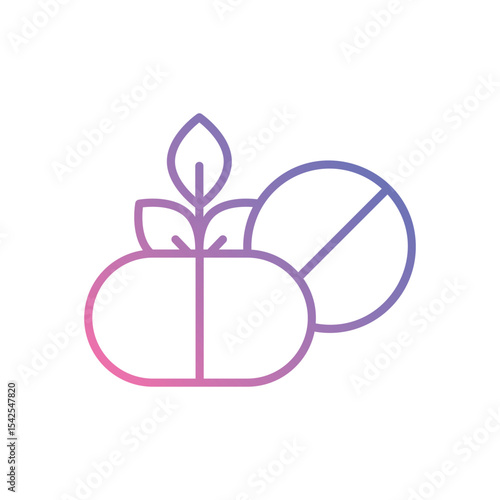 Herbal Pill icon vector