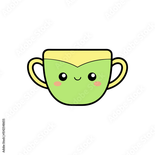 Kawaii Teacup with Rosy Cheeks and Tiny Wings