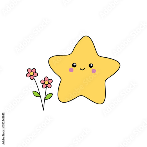Kawaii Shooting Star with Rosy Cheeks