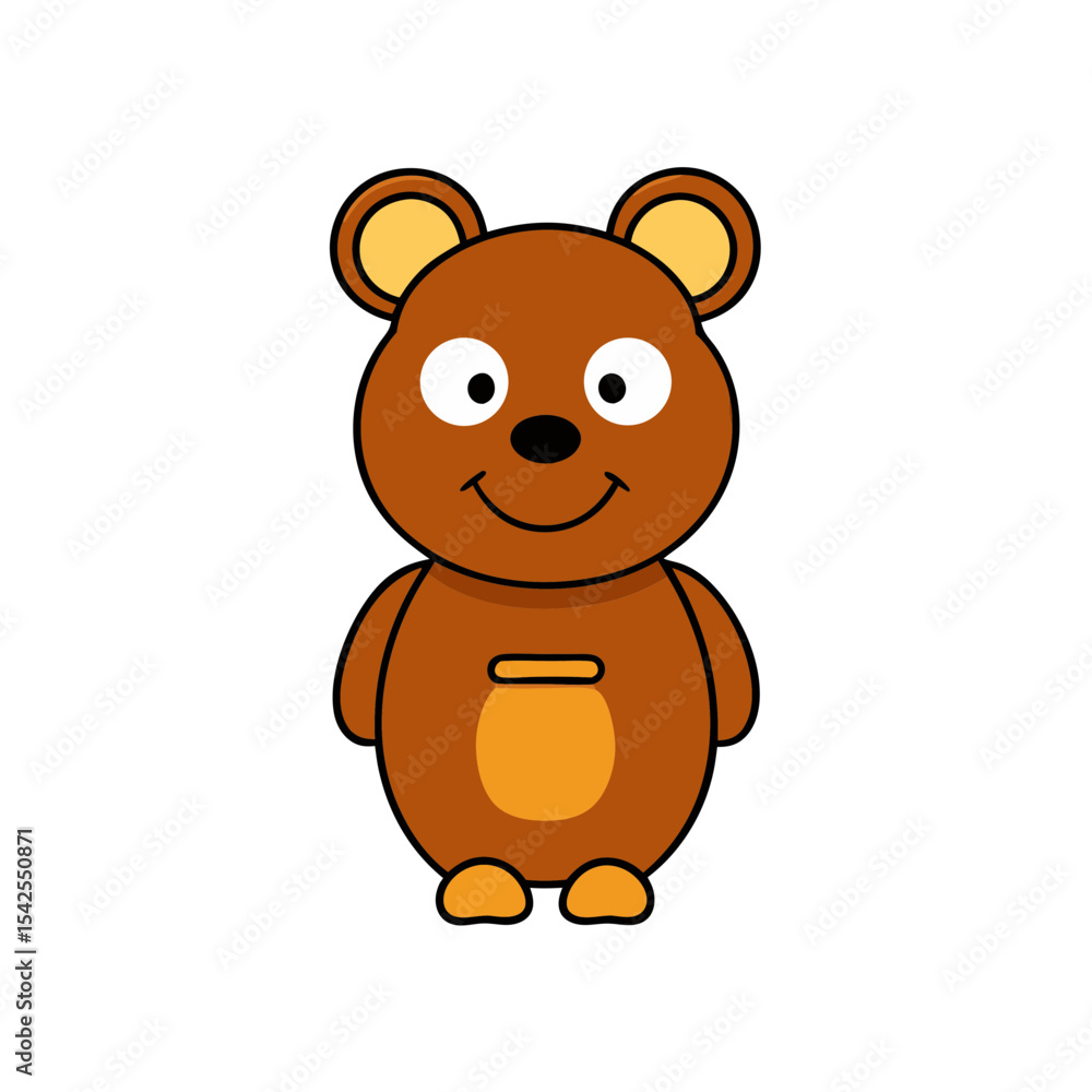 Obraz premium Cute Vector Illustration of a Smiling Cartoon Bear