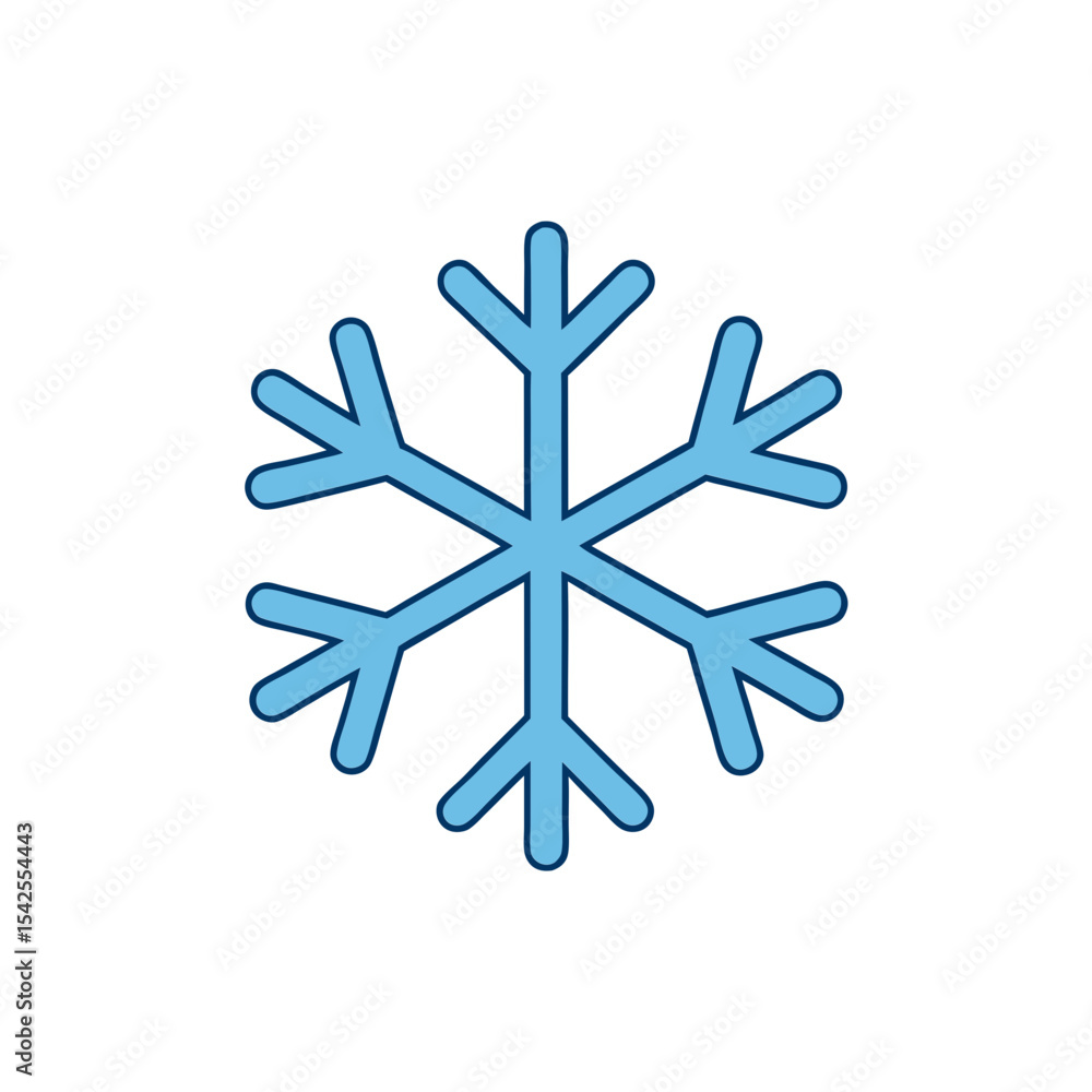 Minimalist Vector Illustration of a Single Snowflake Minimalist Vector Illustration of a Single Snowflake