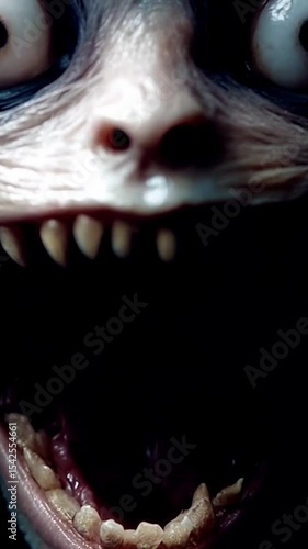 Sudden monster's appearance. Created with AI.