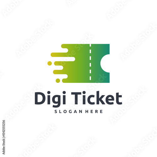 Modern  design of a digital ticket.