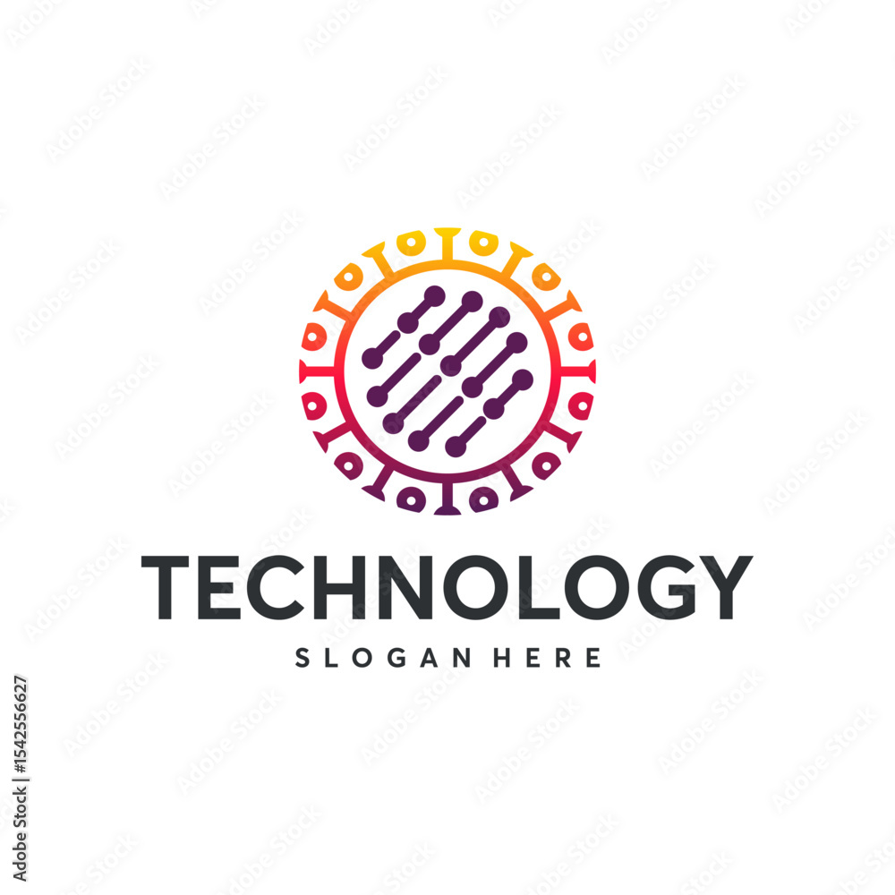 Fototapeta premium Colorful circular graphic design representing technology.
