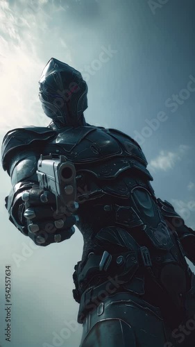 Futuristic warrior. Created with AI.
