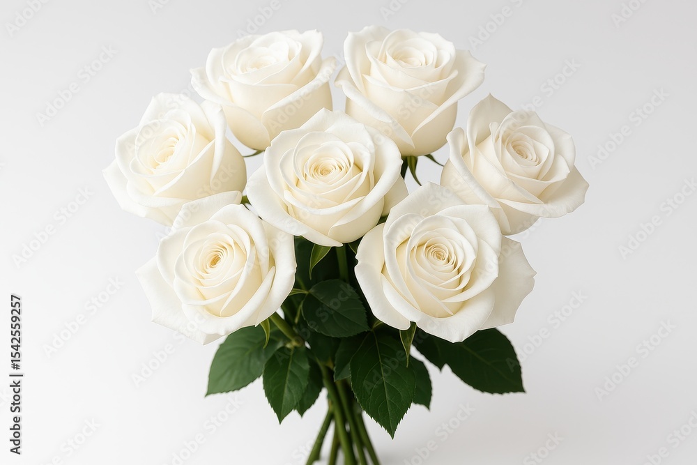 Fototapeta premium White roses bouquet floral arrangement elegant wedding decoration