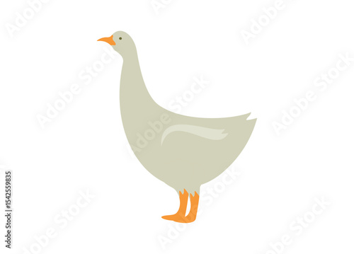 Cute goose. Simple flat illustration.
