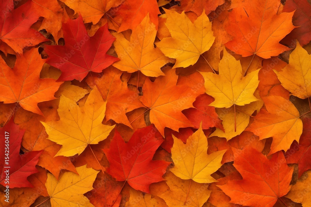 Vibrant Autumn Foliage Carpet Scattered Across Forest Floor in Natural Seasonal Display Vibrant Autumn Foliage Carpet Scattered Across Forest Floor in Natural Seasonal Display